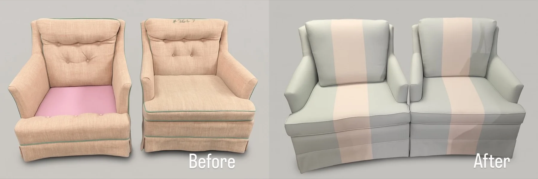 The complete club-chair comparison, before and after